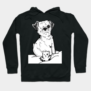 One Eyed Pug dog and his best friend Hoodie